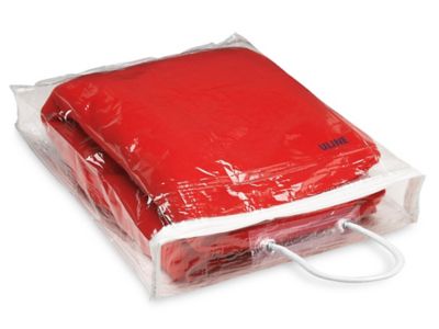 Zipper Vinyl Bags with Handle 15 x 18 x 3