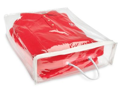 Zipper Vinyl Bags with Handle - 15 x 18 x 5
