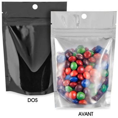Hang Hole Stand-Up Pouches - 4 x 6 x 2", Black Back S-24537BLB