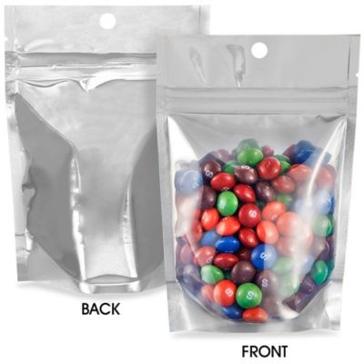 Hang Hole Stand-Up Pouches - 4 x 6 x 2", Silver Back S-24537SILB