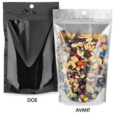 Hang Hole Stand-Up Pouches - 6 x 9 x 3", Black Back S-24539BLB