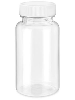 4oz Extra Wide Clear Glass Jar with Black Child-Proof Cap (24 Count CASE)