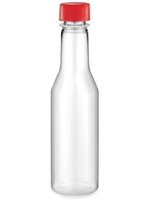 Plastic Woozy Bottles - 5 oz, Red Cap S-24569R
