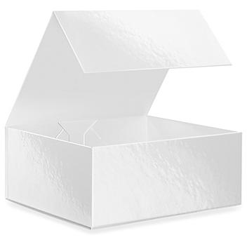 Magnetic Gift Boxes - High Gloss, 13 x 10 3/4 x 5 1/2", White S-24576W