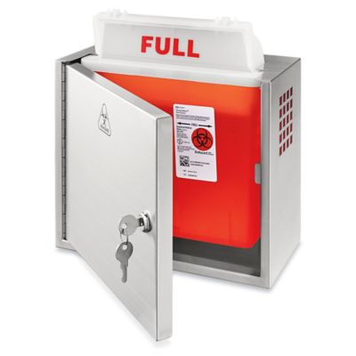 Sharps Container Stainless Steel Cabinet - 5 Quart S-24610 - Uline