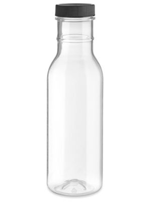 12 oz Clear Glass Ring Neck Dressing & Sauce Bottle