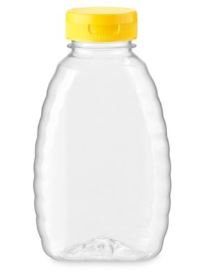 10 oz. (1 lb.) Clear PET Plastic Oval Queen Honey Bottle, 38mm 38-400