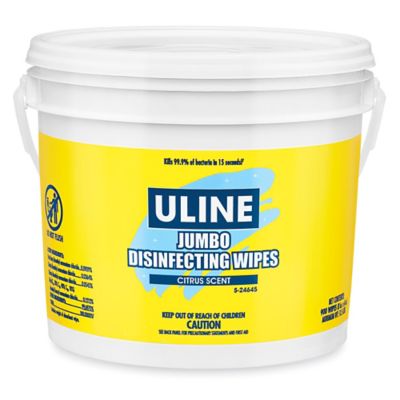 Uline Disinfecting Wipes Jumbo Bucket – Citrus Scent, 900 ct S-24645