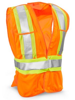 Gilet de sécurité orange avec poches sale