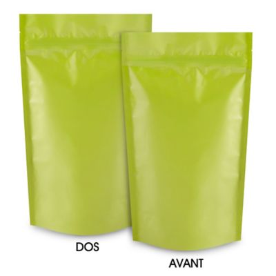 Matte Stand-Up Barrier Pouches - 6 x 11 x 3", Lime S-24663LIME