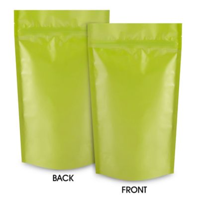 Matte Stand-Up Barrier Pouches - 6 x 11 x 3", Lime S-24663LIME