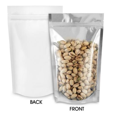 Matte Stand-Up Barrier Pouches - 6 x 11 x 3", White Back S-24663WB