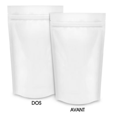 Matte Stand-Up Barrier Pouches - 6 x 11 x 3", White S-24663W