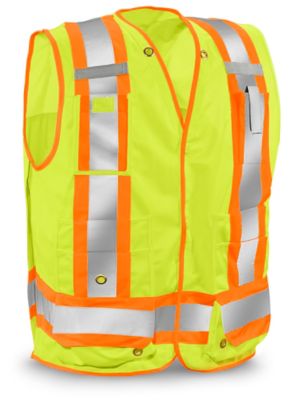 Class 2 Deluxe Hi-Vis Safety Vest with Pockets - Lime, 2XL/3XL S-24666G-2X