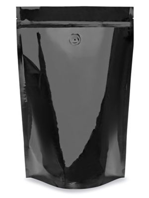 StandUp Coffee Pouches 9 x 13 1/2 x 4 3/4", Glossy Black S24687BL