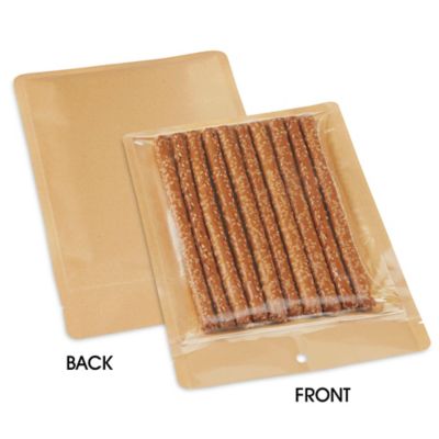 Flat Barrier Pouches - 7 x 10", Kraft Back S-24693