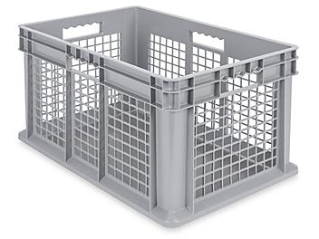 Mesh Straight Wall Container with Solid Bottom - 24 x 16 x 12 1/2" S-24713