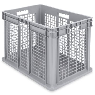 Mesh Straight Wall Container with Solid Bottom - 24 x 16 x 16 1/2" S-24714