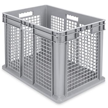 Mesh Straight Wall Container with Solid Bottom - 24 x 16 x 16 1/2" S-24714