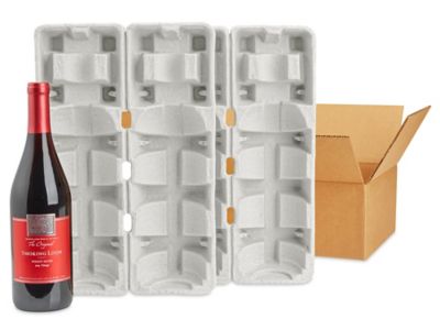 Cajas con Pulpa Moldeada para Vinos - Paquete para 2 Botellas S-24717 -  Uline