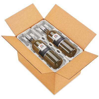 Cajas con Pulpa Moldeada para Vinos - Paquete para 4 Botellas S-24718 -  Uline