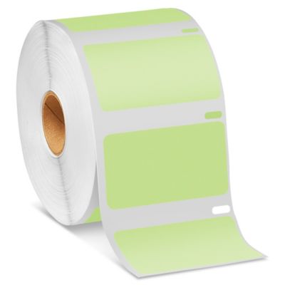Uline Mini Printer Labels - Green Paper, 2 1/4 x 1 1/4