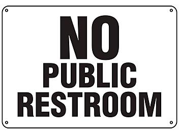 "No Public Restroom" Sign - Plastic S-24754P
