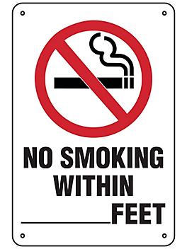 "No Smoking Within _ Feet" Sign - Aluminum S-24755A