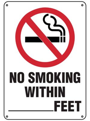 "No Smoking Within _ Feet" Sign - Plastic S-24755P