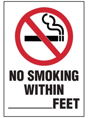 "No Smoking Within _ Feet" Sign - Vinyl, Adhesive-Backed S-24755V