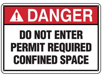 "Do Not Enter Permit Required Confined Space" Sign - Plastic S-24758P