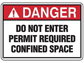 "Do Not Enter Permit Required Confined Space" Sign - Plastic S-24758P