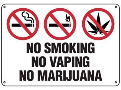 Smoking No Vaping No Marijuana" Sign - Plastic S-24759P -
