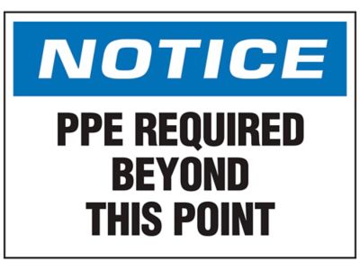  "PPE Required Beyond This Point" Sign