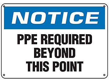 "PPE Required Beyond This Point" Sign - Plastic S-24762P