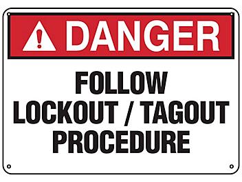 "Follow Lockout / Tagout Procedure" Sign - Plastic S-24763P