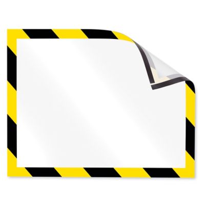 Magnetic Sign Holders - 8 1/2 x 11", Black/Yellow S-24766B/Y