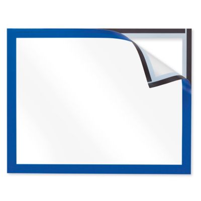 Magnetic Sign Holders - Adhesive-Backed, Blue S-24767BLU - Uline