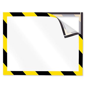 Magnetic Sign Holders - Adhesive-Backed, Black/Yellow S-24767B/Y