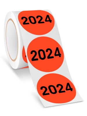 Etiquetas Adhesivas de Año "2024", Circulares de 3" S24795 Uline