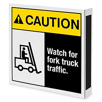 Magnetic Aisle Sign - "Watch for Fork Truck Traffic" S-24818