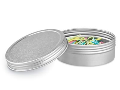 Mimi Pack 4 oz Silver Tins 24 Pack of Shallow Screw Top Round Tin  Containers with Lids for Cosmetics, Party Favors, Gifts