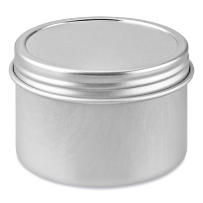 Deep Metal Tins - Round, 2 oz, Window Lid, Silver S-17908 - Uline