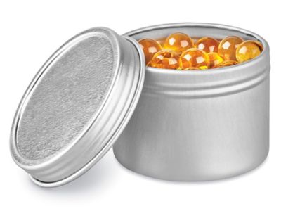Save on 2 Oz Round Metal Tins with clear tops