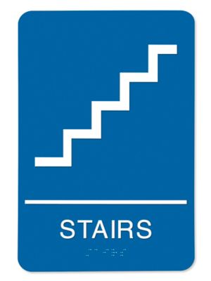 Plastic Access Sign - "Stairs", Blue S-24827BLU