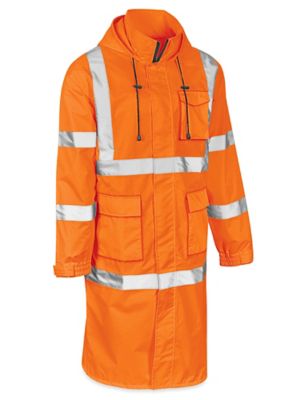 Class 3 HiVis Lightweight Long Rain Coat Orange, 2XL