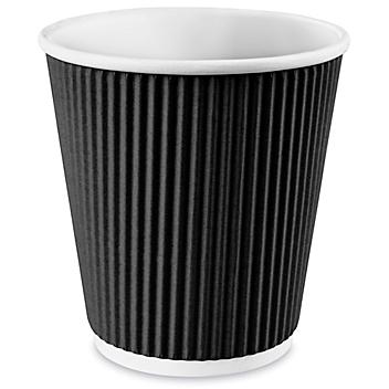 Uline Ripple Insulated Cups - 10 oz, Black S-24850BL