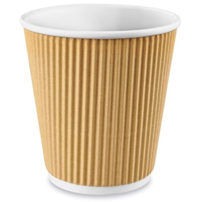 Uline Ripple Cups - 10 oz, Kraft S-24850KRFT
