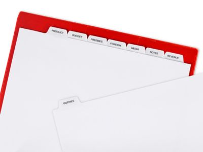 Binder Dividers - 8-Tab, White S-24859 - Uline