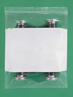 8 x 10 White Block Clearzip® LockingTop Bags 4 Mil